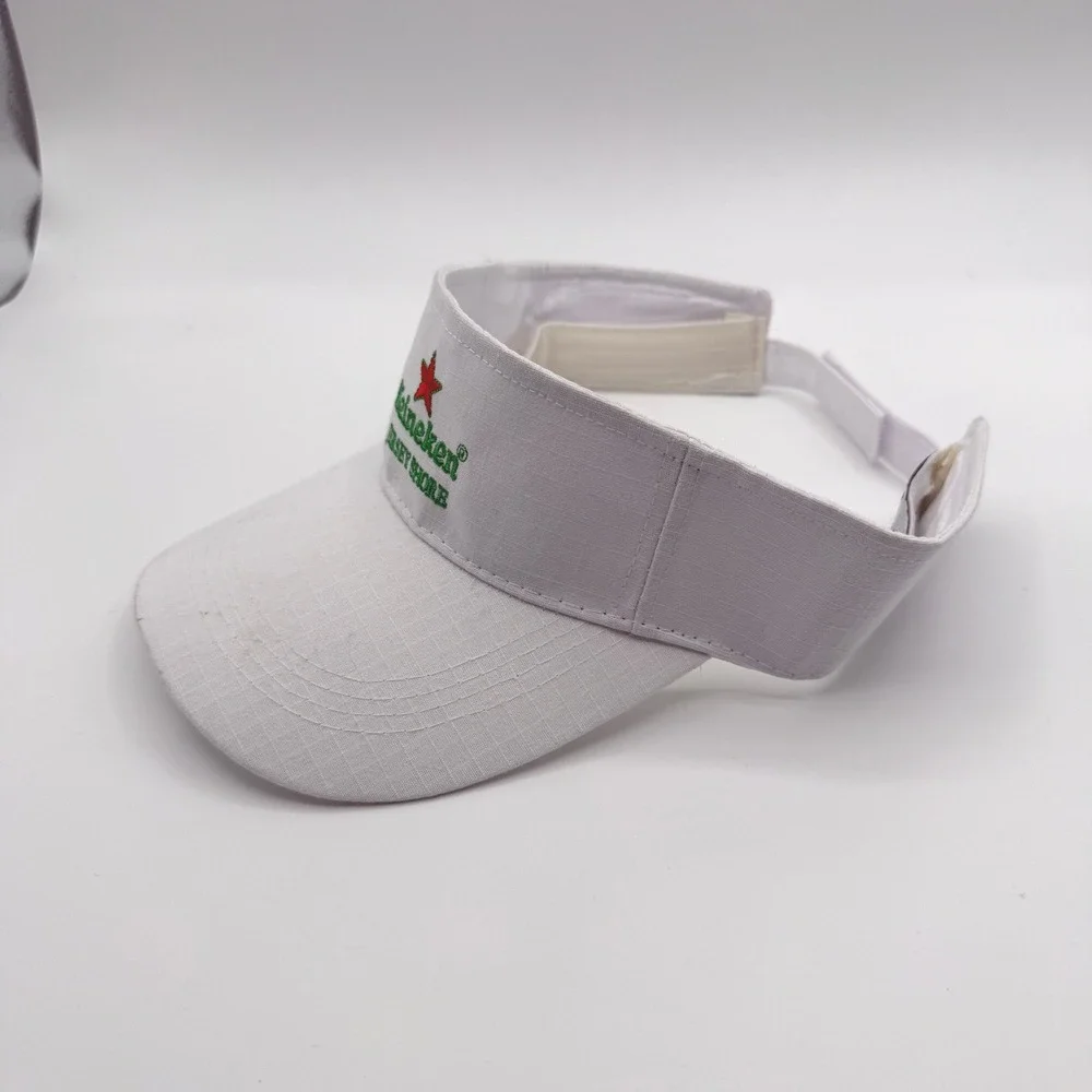 Heineken Visor Hat Mens White Jersey Shore Beer Promo Ripstop Adjustable 90s Y2K